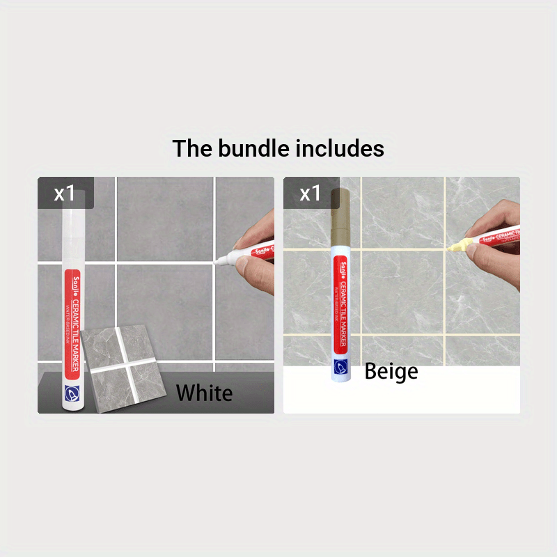 White Waterproof Tile Grout Pen for Repair and Mold Prevention