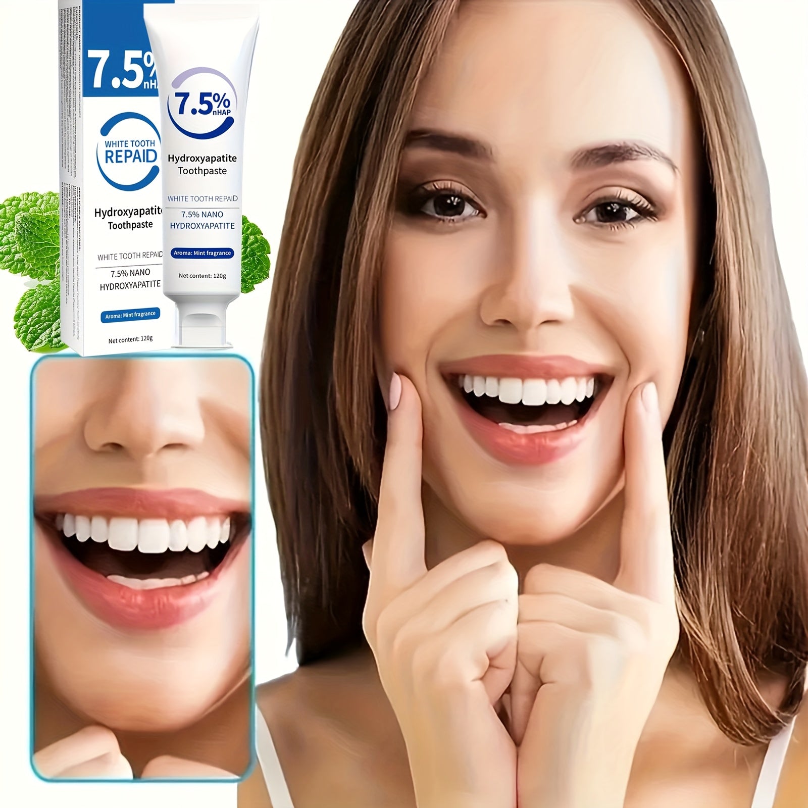 Women Nano Hydroxyapatite Toothpaste Deep Cleaning Fresh Breath 12g