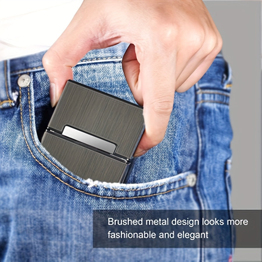 Men and Women Metal Brushed Cigarette Case Magnetic Flip 20 Cigarettes