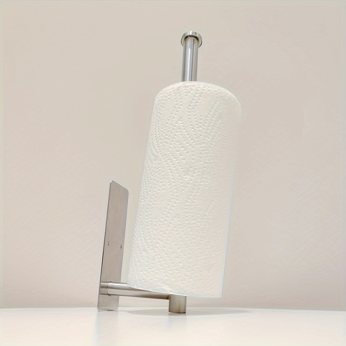 Stainless Steel Under-Cabinet Paper Towel Holder Wall Mount Self-Adhesive Kitchen Accessory