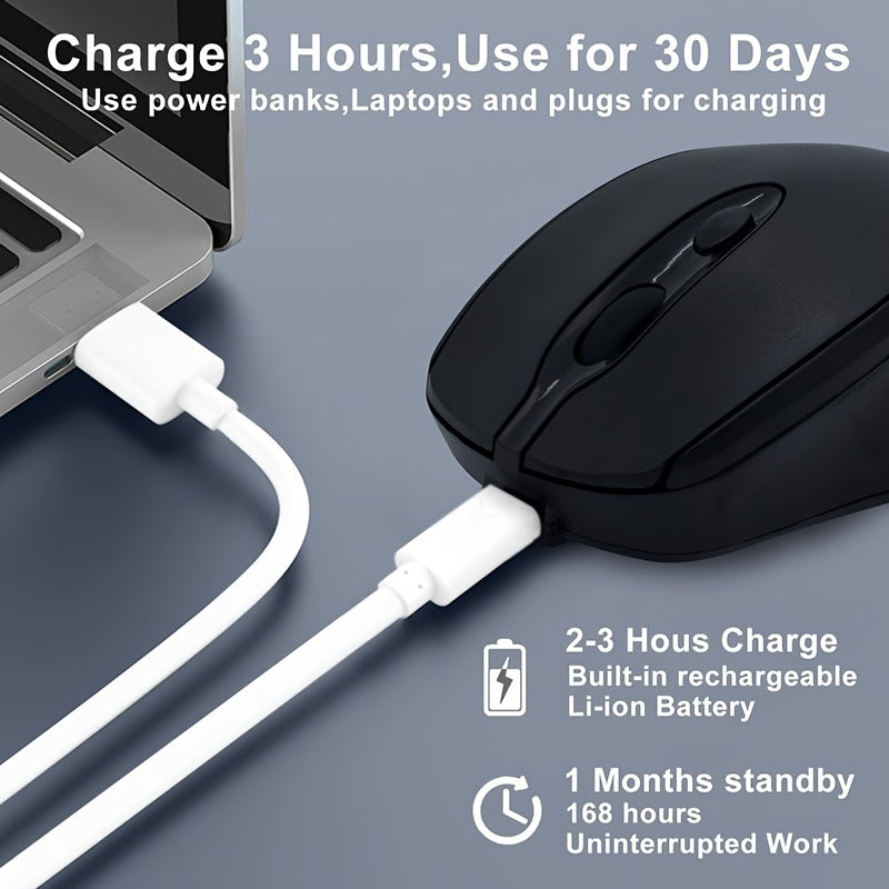 Wireless Rechargeable Dual-Mode Mouse for All Devices with Type-C Charging
