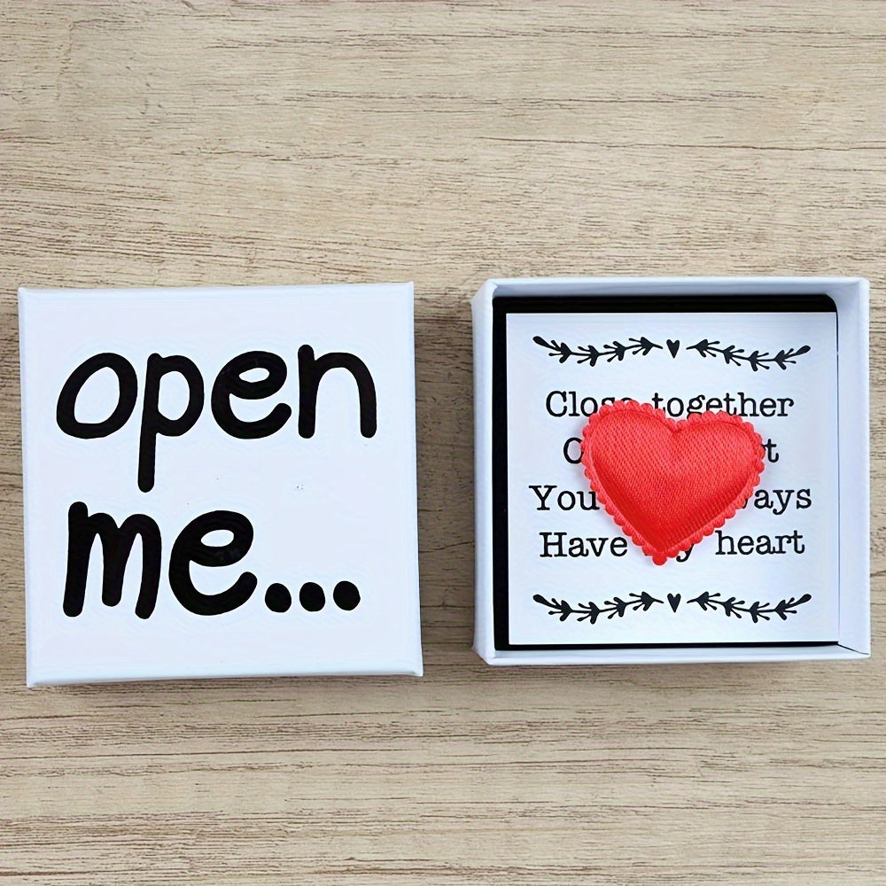 Long Distance Relationship Gift for Boyfriend or Girlfriend Romantic Love Note with Red Heart Cotton