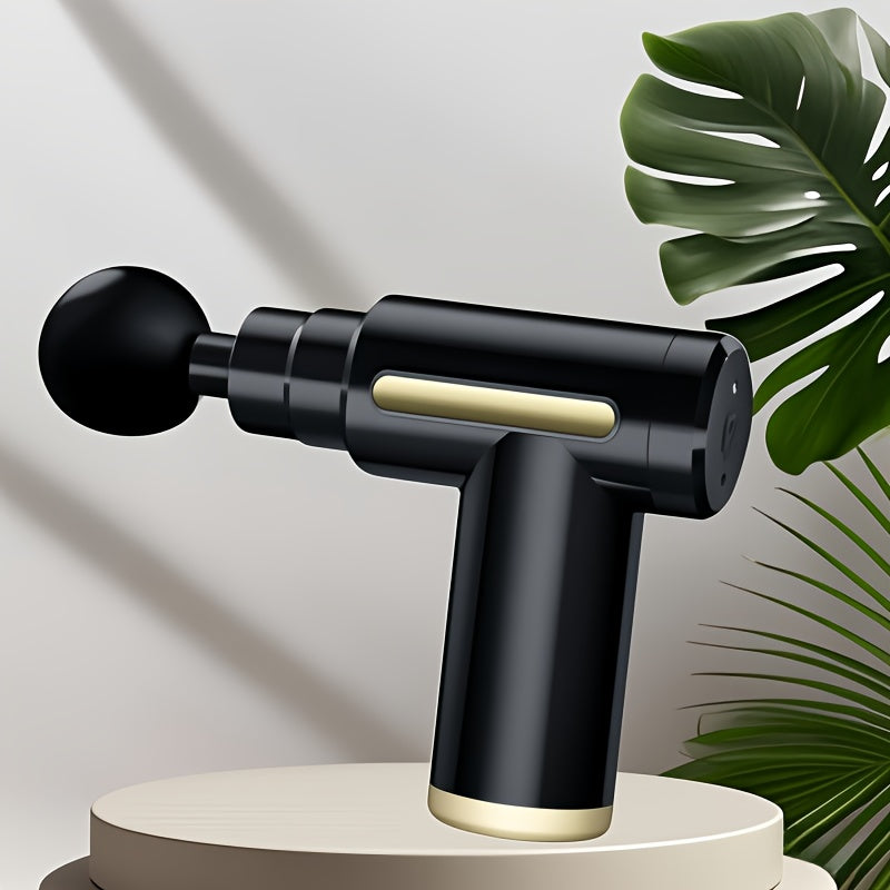 USB orqali zaryadlanadigan LED displeyli tana massajchisi, 4 ta almashtiriladigan bosh, ultra-ovozsiz mushak quroli, erkaklar va ayollar uchun yengil dizayn - litiy polimer batareya, qo'l bilan urish massaji