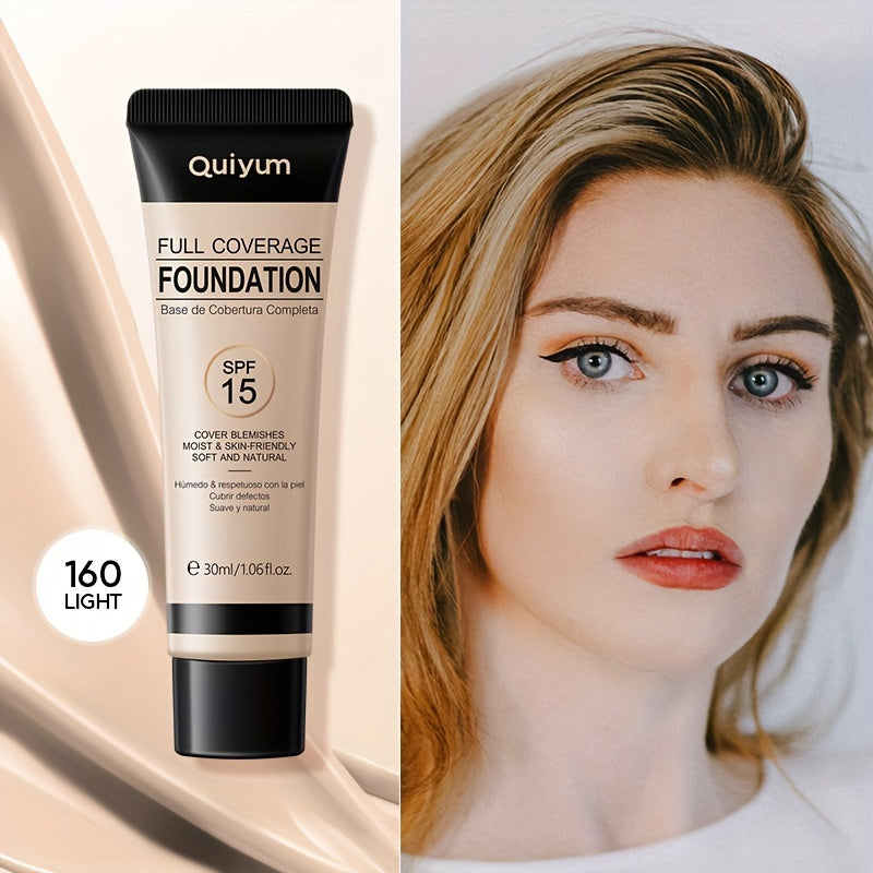 Women Full Coverage Matte Liquid Foundation Oil-Free Cover Blemishes Dark Spots