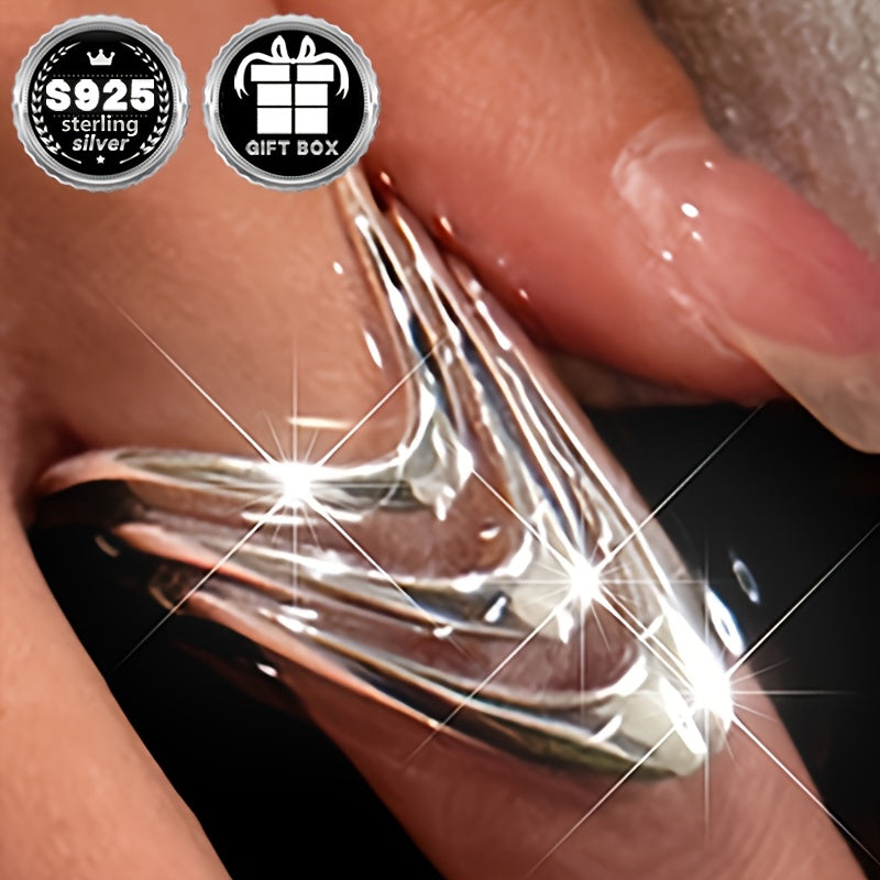 Ayollar uchun nozik sozlanadigan keng halqa - 925 sterling kumushdan tayyorlangan, zamonaviy ko'p qatlamli dizayni bilan, sovg'a qutisida keladi - partiyalar va har kuni kiyish uchun ajoyib, mukammal sovg'a bo'ladi.