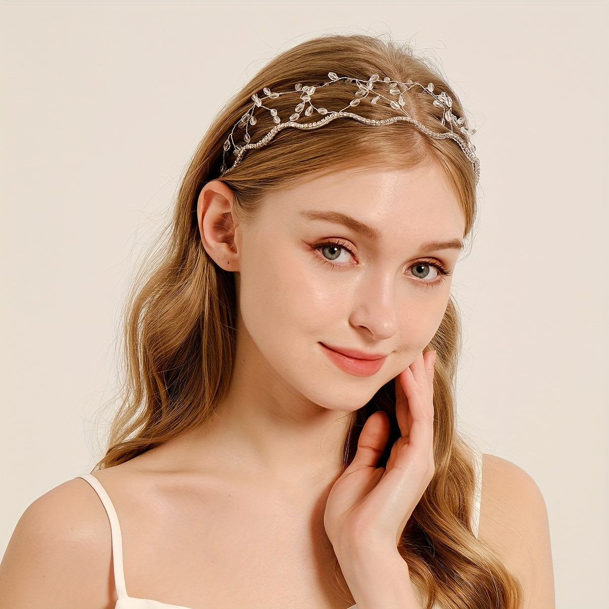 Qoʻlda tayyorlangan Miallo romantik toʻy soati, kristalli bejirimli bosh band, toʻy soch aksessuari