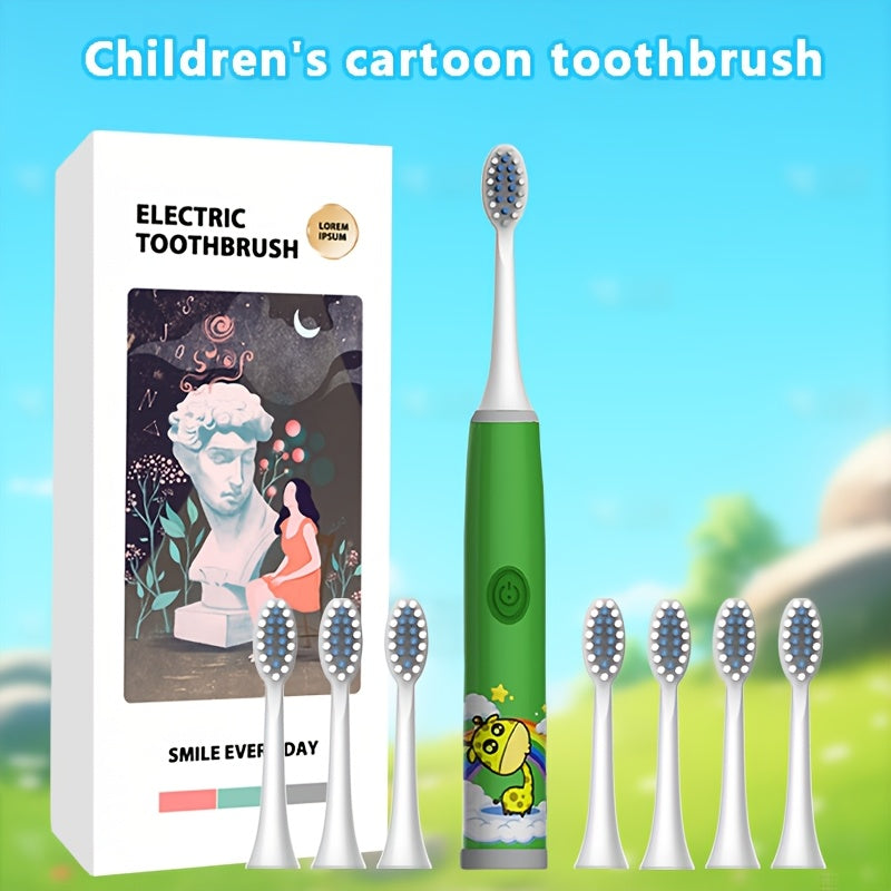 Детская электрическая зубная щетка для детей 3-15 лет, работает на батарейках, 3 цвета, мягкая для зубов