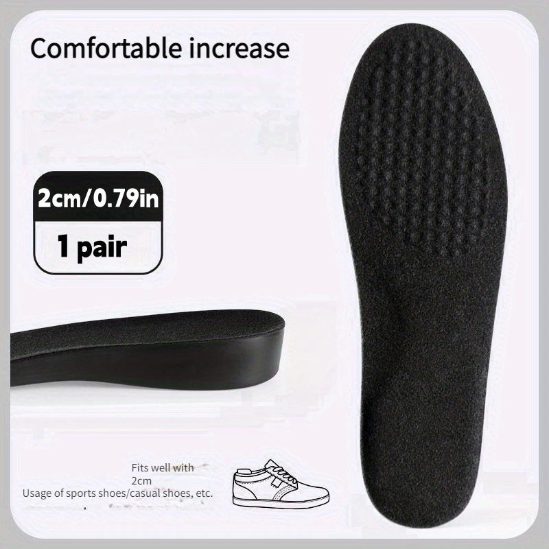 Men Women Faux Leather Height Increasing Insoles Comfortable Invisible Multiple Heights