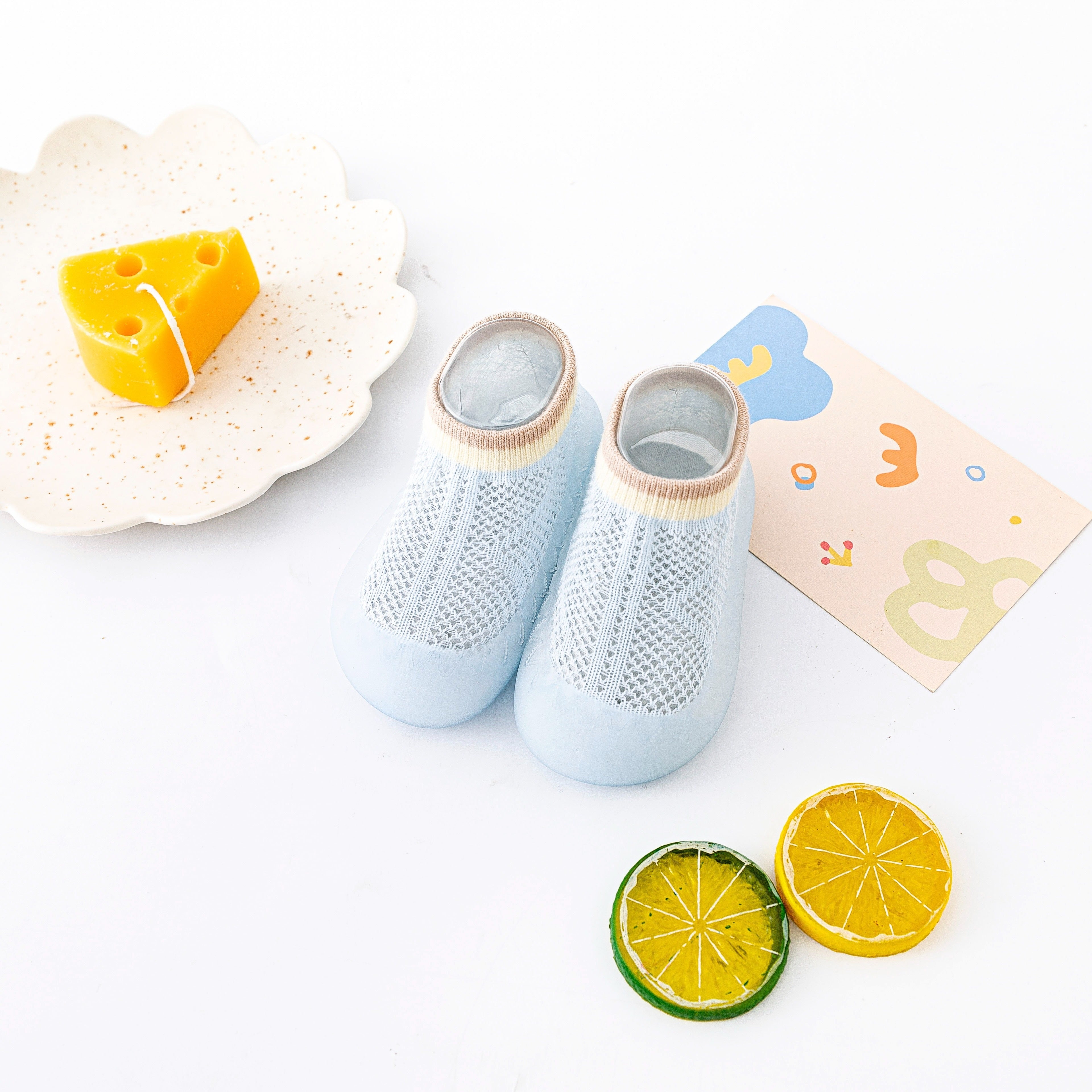 Kichkina erkaklar va qizlar uchun oson kiyiladigan sock poyabzal, nafas oladigan, sirpanmaydigan rezina tagli, ichki va tashqi foydalanish uchun, kuz, bahor