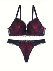 Lace bralet va ichki shimlar vs. ko'taruvchi bralet, bog'ich va rangli blokli thong to'plami ayollar uchun.