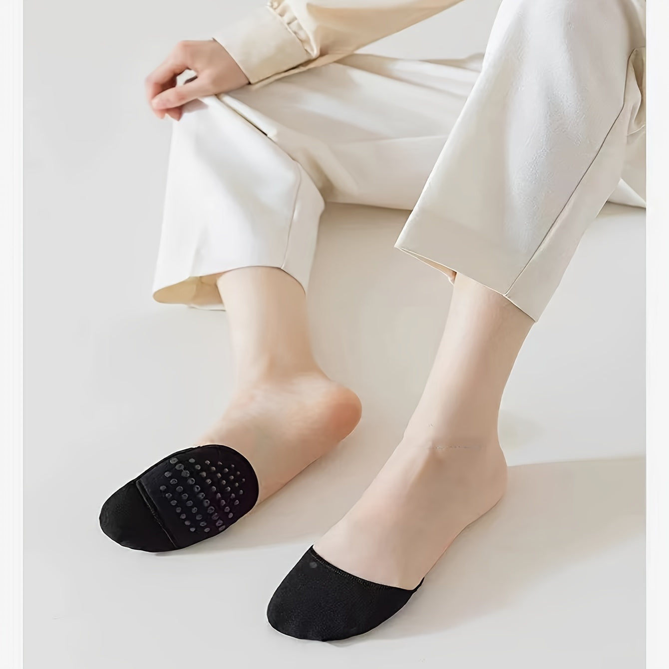 Women's Lace Forefoot Socks for Heels and Sports Shoes Thick Soft Toe Pads