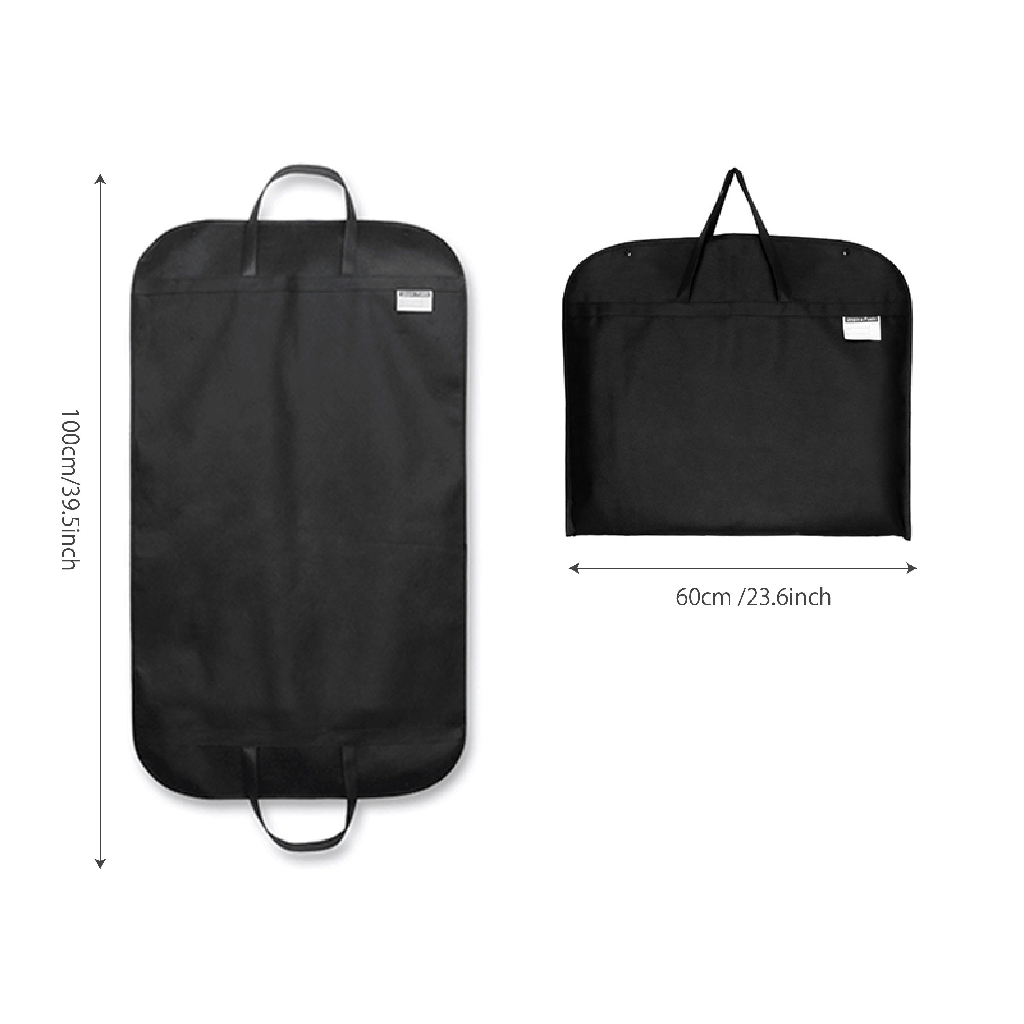 Bolsa plegable para almacenamiento de ropa negra con asa para viajes y organización del armario