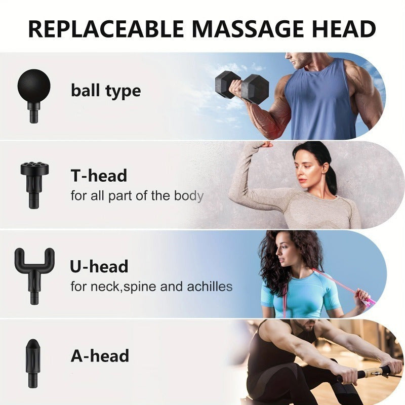 Portable Electric Massage Gun for Full Body Muscle Relaxation Rechargeable Lithium Battery