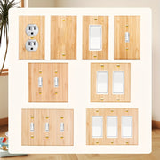 Solid Wood and Bamboo Wall Plate for Switches and Outlets Dual-Hole Design for Bedroom Kitchen Home