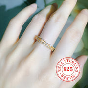 Sterling Silver Stackable Rings Set of 3 with Cubic Zirconia for Women