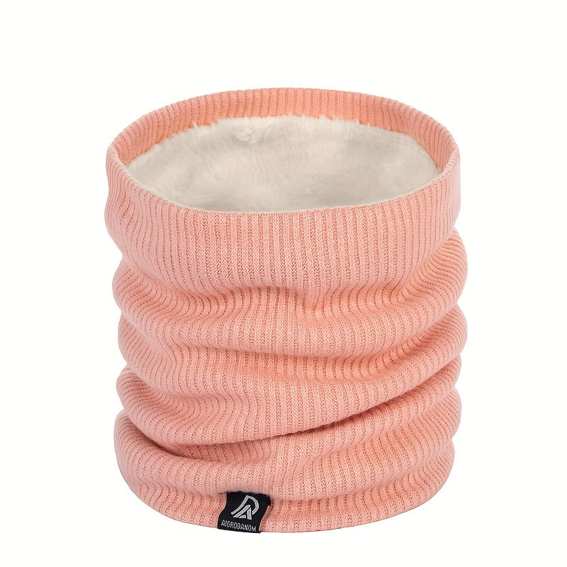 Ayollar uchun kuz qish issiq to'qilgan bo'yinbog' fleece bilan qoplangan cheksiz sharf bir xil rang