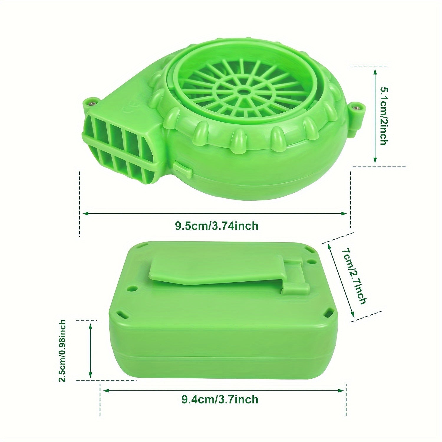 Portable Mini Inflatable Costume Fan Green USB Battery Operated for Parties Halloween Christmas