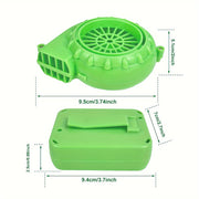 Portativ mini shishiriladigan kostyum ventilyatori Yashil USB batareyali, partiyalar, Xellouin, Rojdestvo uchun