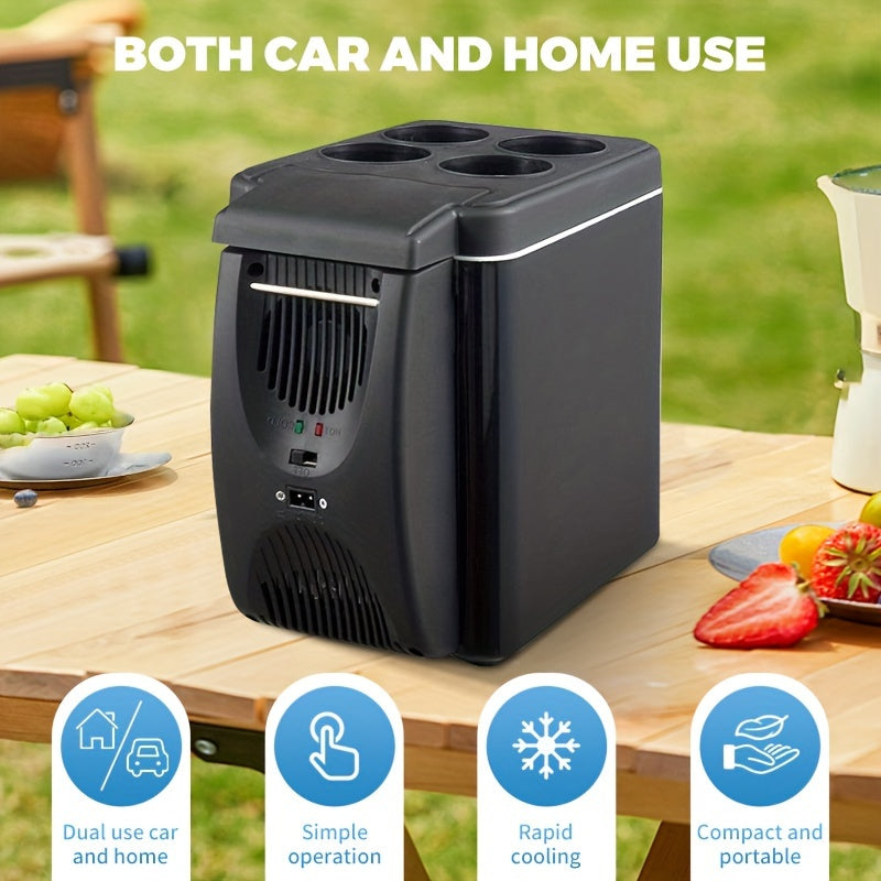 Refrigerador portátil para coche de 6L, tecnología de semiconductores, enfriador compacto de 12V para bebidas y frutas