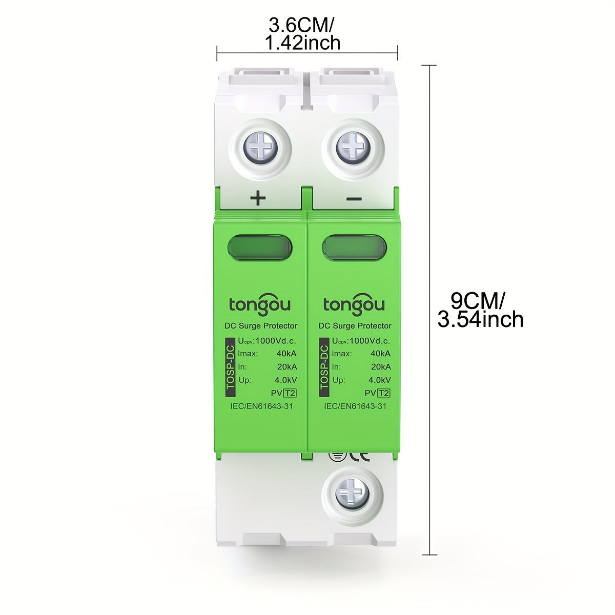 DC 1000V Surge Protector with Photovoltaic and Lightning Arrestor 2P Hardwired for Home Use