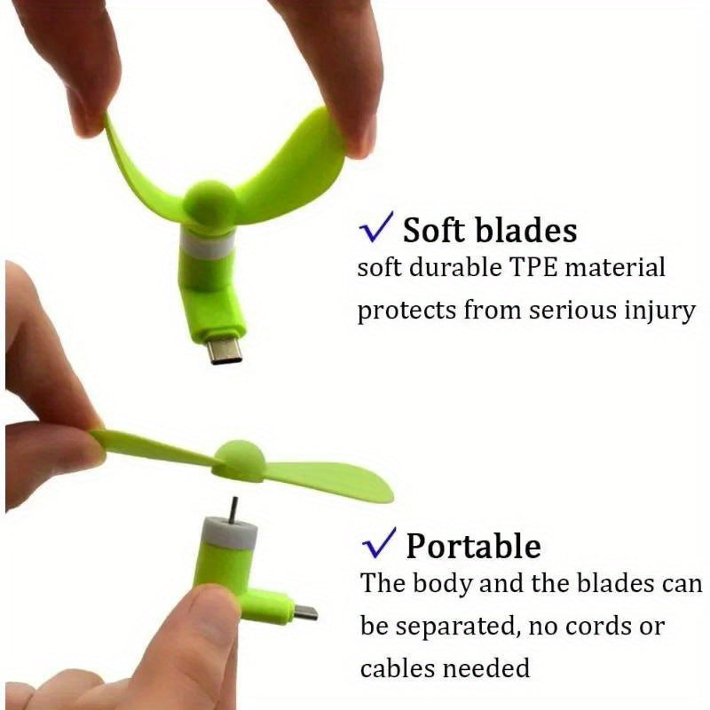 USB quvvatlangan mini qo'l fanati 6 rangda TPE pichoq bilan. Uyda, ofisda, sayohatda va ochiq havoda foydalanish uchun mos. Portativ va batareyasiz.