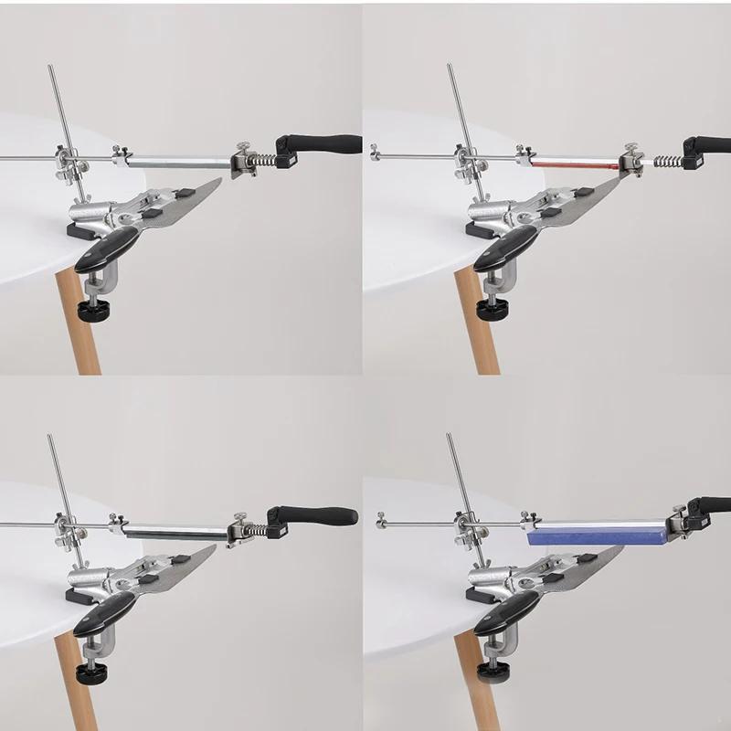 Afilador de cuchillos multifunción 2024, ángulo fijo, piedras de diamante y petróleo