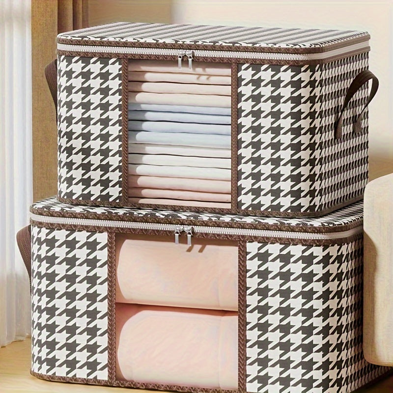 Bolsa de almacenamiento impermeable y a prueba de humedad de gran capacidad con patrón de espiga para ropa y quilts