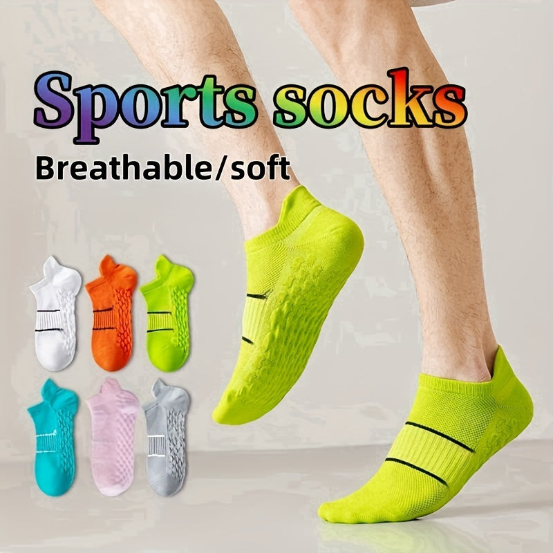 7-Pack Unisex Performance Sports Socks Cushioned Breathable Polyester Spandex Striped