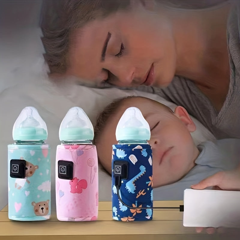 Portable Baby Bottle Warmer with USB Water Heater Insulated Travel Stroller Bag