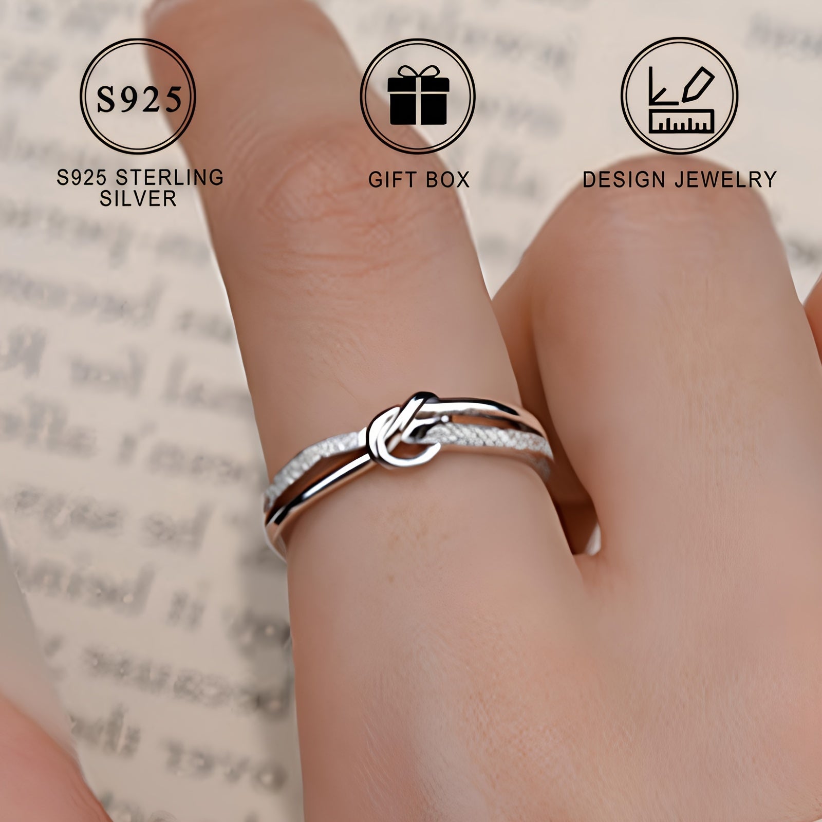 Sterling Silver Mobius Ring for Women Elegant Simple Band Gift