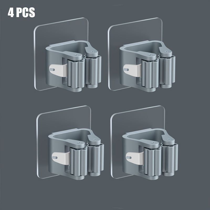 Self-Adhesive Wall Hooks for Brooms Mops and Tools Waterproof Non-Slip Organizer for Home Bathroom Kitchen Garden Garage