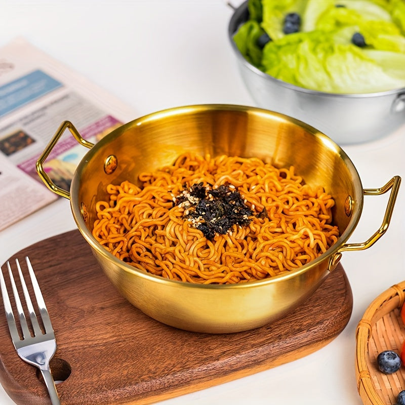 Stainless Steel Kitchen Bowl with Handles for Versatile Use