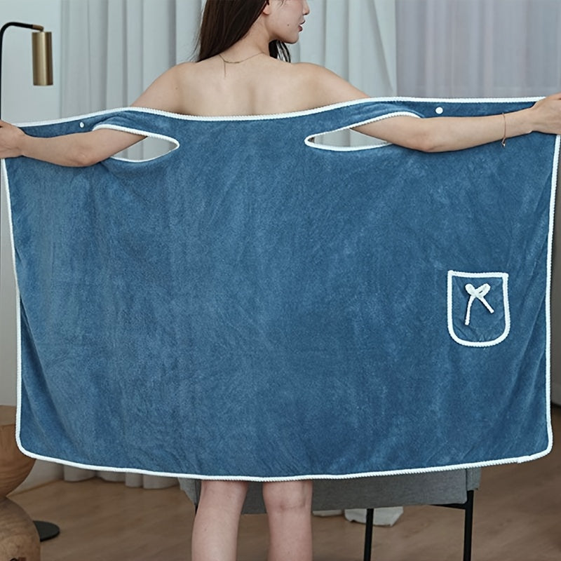 Women's Coral Fleece Wearable Bath Towel Wrap Lightweight Modern Style for Spa Pool Gym Travel Home