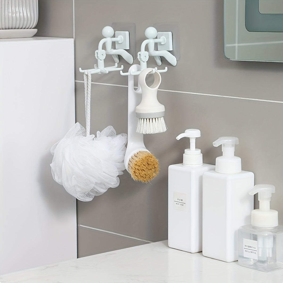 360° вращающийся настенный крючок с 6 крючками - легкая установка, самоклеящийся органайзер для