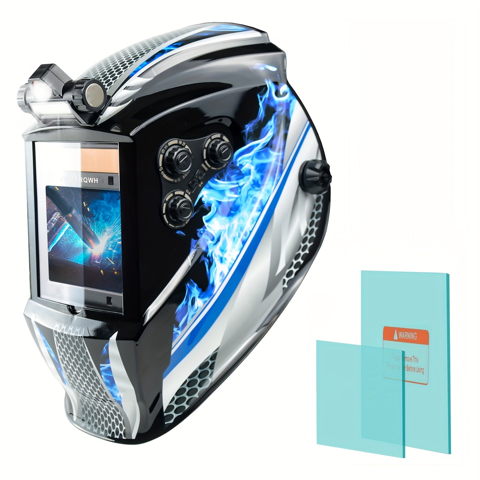 Men's Auto Darkening Welding Helmet with True Color Technology Solar Powered Large Viewing Area
