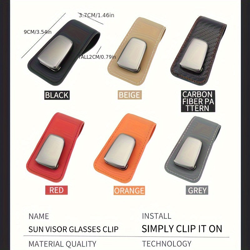 Car Sun Visor Sunglasses Holder Organizer Card Ticket Holder Black Accessory