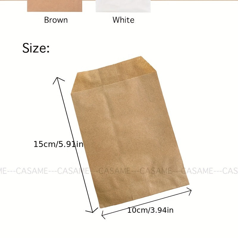 50pcs Kraft Paper Bags 15x10cm Wave Dot Brown and Wine Red for Gifts and Events