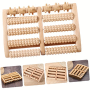 Masajeador de pies de madera con 10 filas de rodillos para relajación en casa para hombres y mujeres