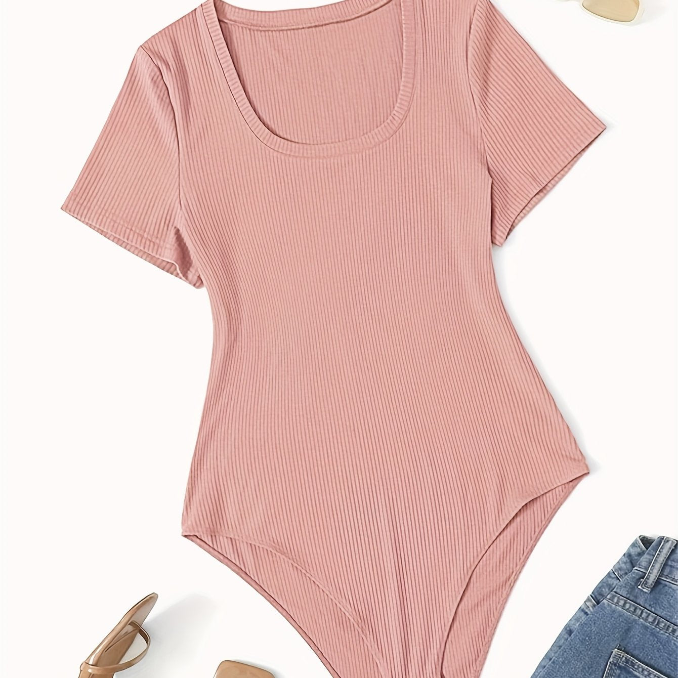 Mono casual de algodón elástico para mujer de tallas grandes de manga corta para todas las estaciones