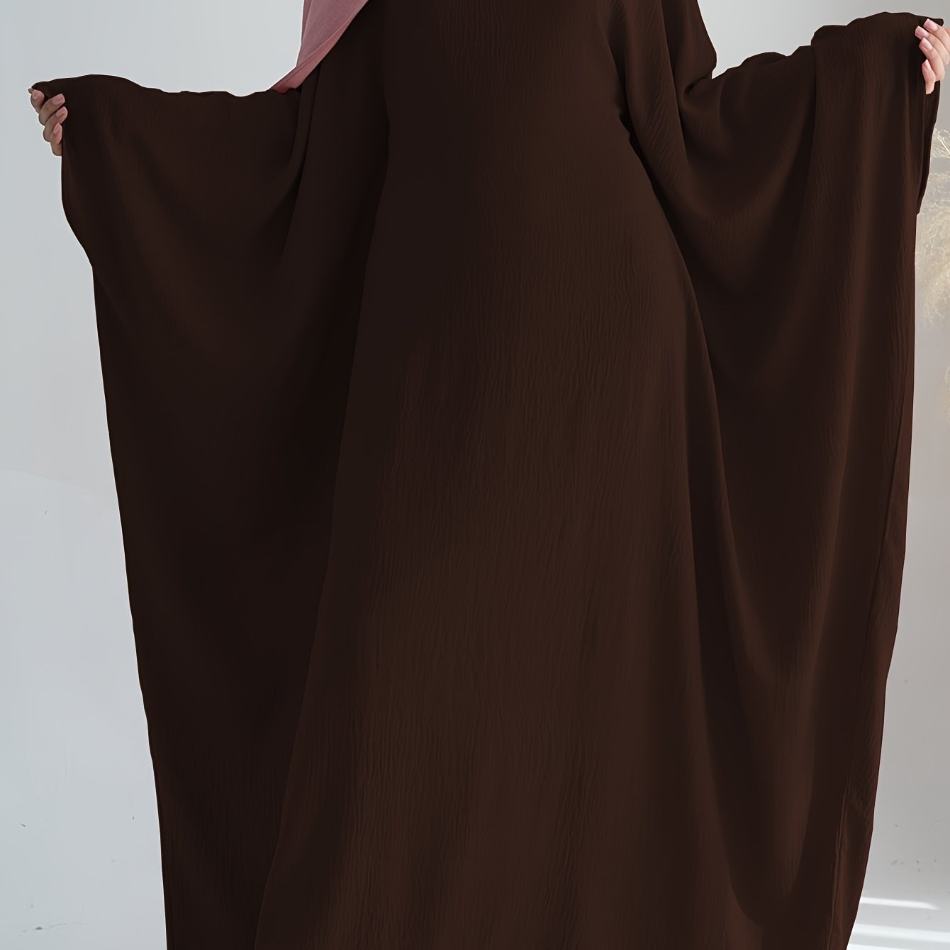 Women's Plus Size V-Neck Batwing Maxi Dress Loose Fit Flowy Solid Color