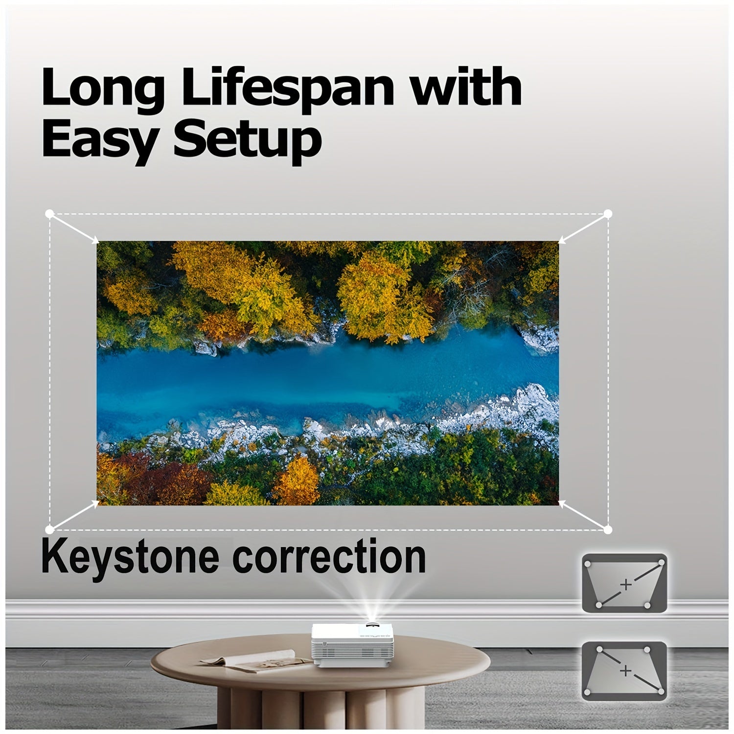 Full HD Portable Projector with WiFi 5G Support, 1920x1080 LCD, Home Cinema