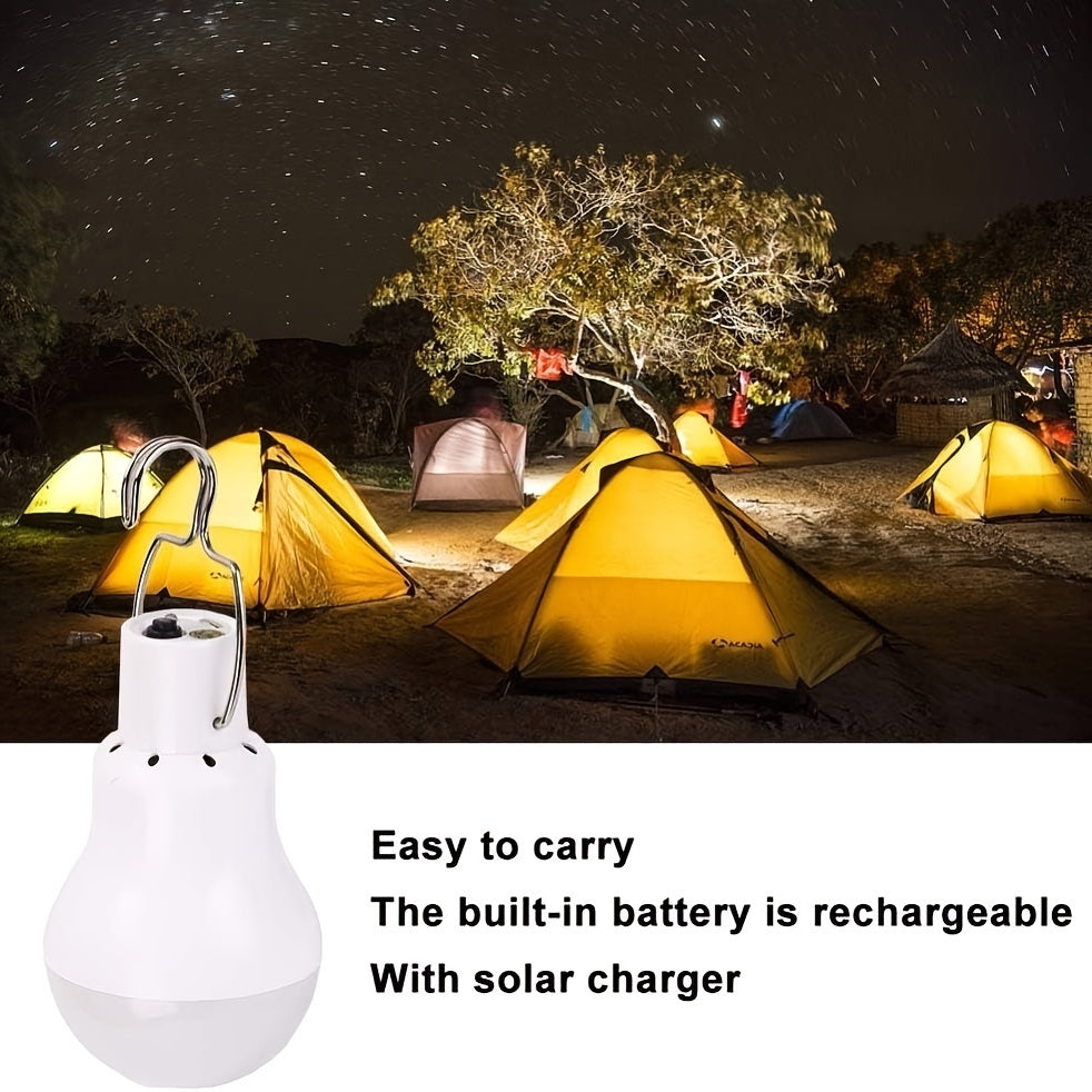 Solar-Powered LED Outdoor Light Bulb for Garden and Camping Energy Efficient Rechargeable Solar Panel