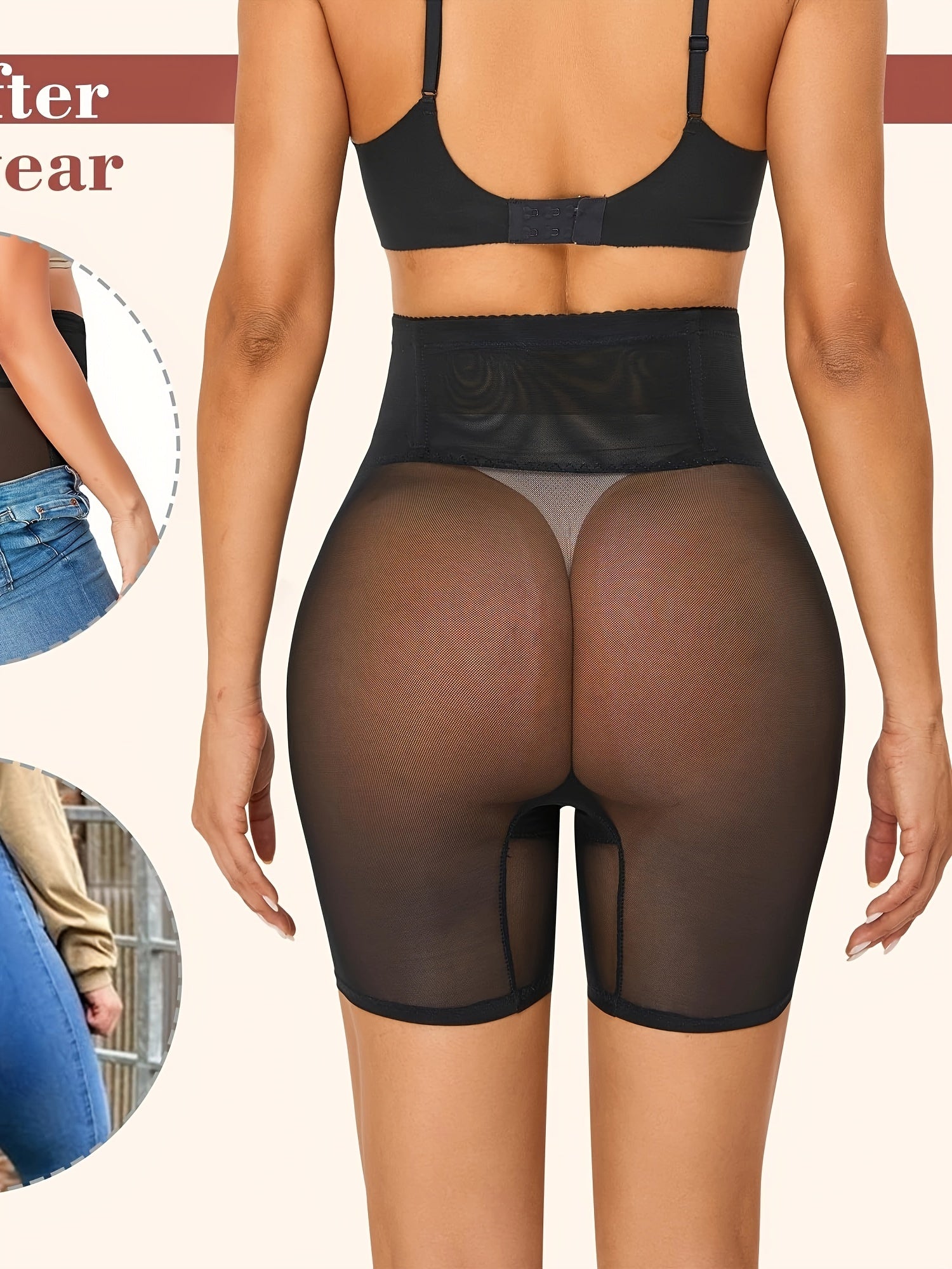 Women's High Waist Seamless Shapewear Shorts with Thigh Tuck and Butt Lift