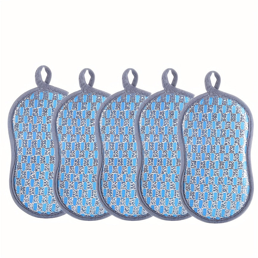 Set of 5 Multi-Purpose Kitchen Cleaning Sponges with Strong Scrub Pads