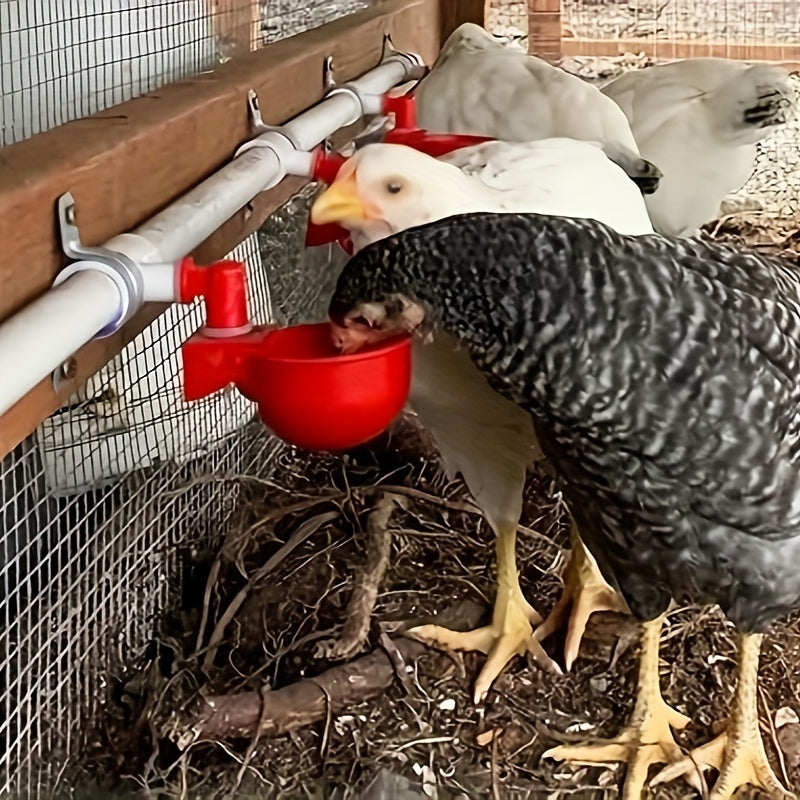 Automatic Poultry Waterer Kit with Leak-Proof PVC Cups for Chickens Ducks Quails and Turkeys
