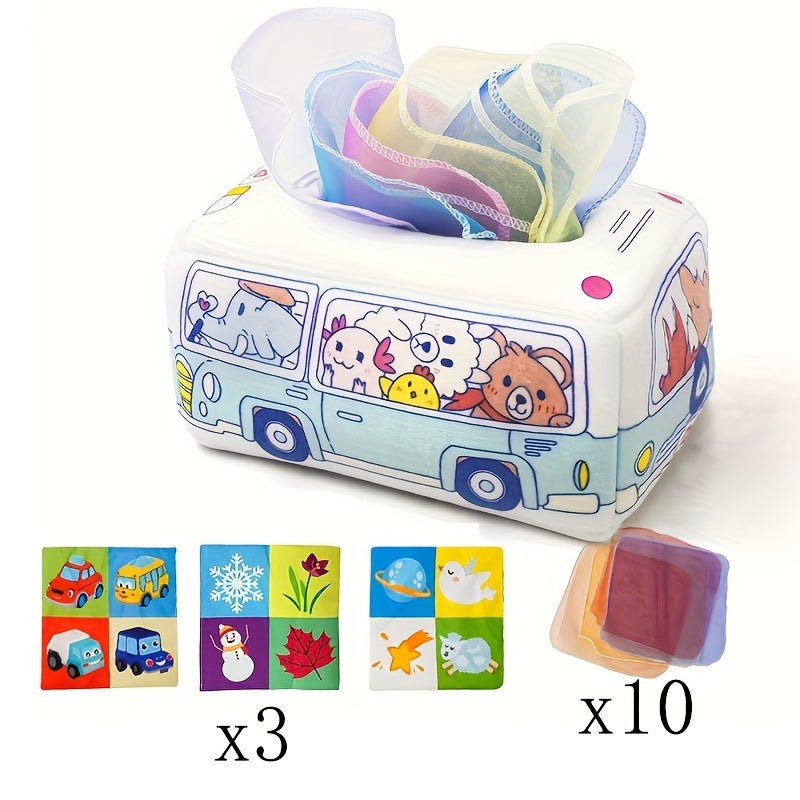 Sensory Toy for Children Polyester Tissue Box Tear-Resistant Hand Exercise Educational Toy for Boys and Girls