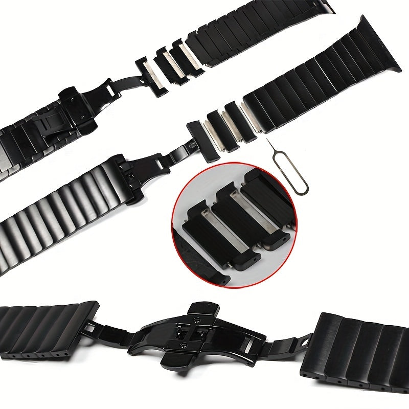 Stainless Steel Smartwatch Band Compatible with 40mm-49mm IWatch for Men Women