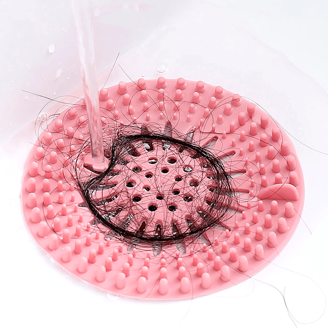 Bathroom Drain Hair Catcher Silicone Floor Drain Cover Mesh 13cm x 13cm