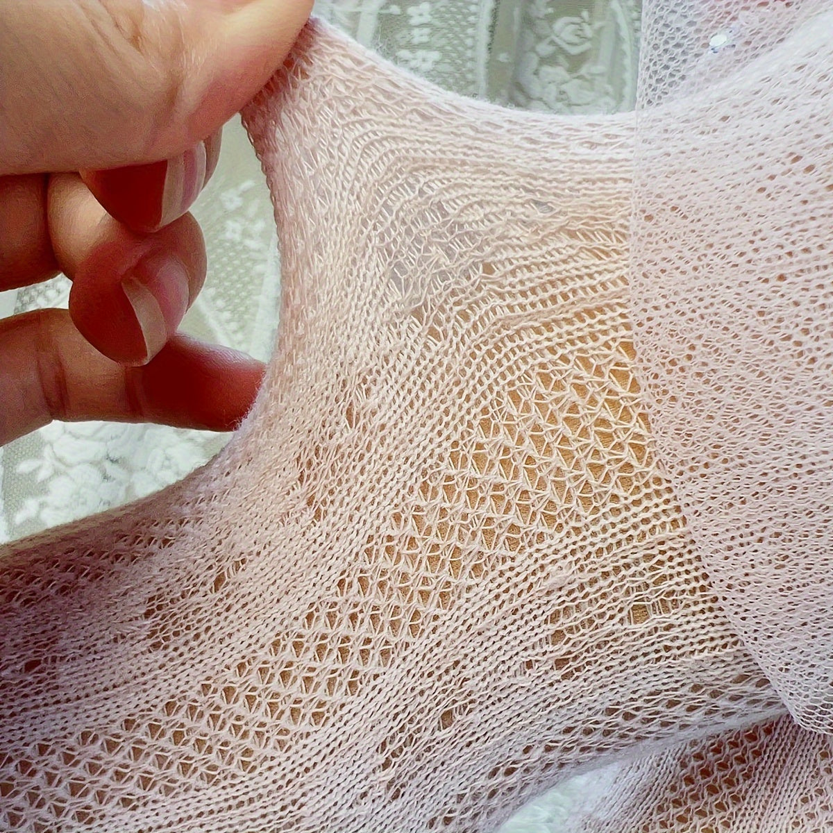 Girls' Mesh Socks with Flower Sequin Pearl Bow Solid Color All-Season