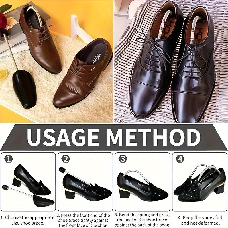 4Pcs Black Adjustable Shoe Tree Inserts for Men and Women Ergonomic Plastic